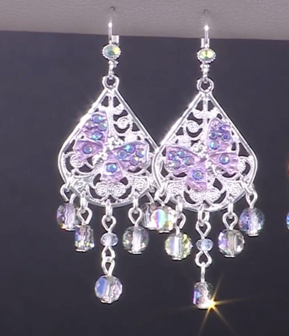 Kirks Folly Fantasia Butterfly Chandelier Earrings, Silvertone, A5